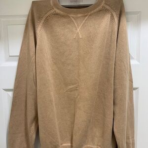 Paradise Collection Men’s Sweater Medium 100% Cotton Natural Fiber Camel Brown